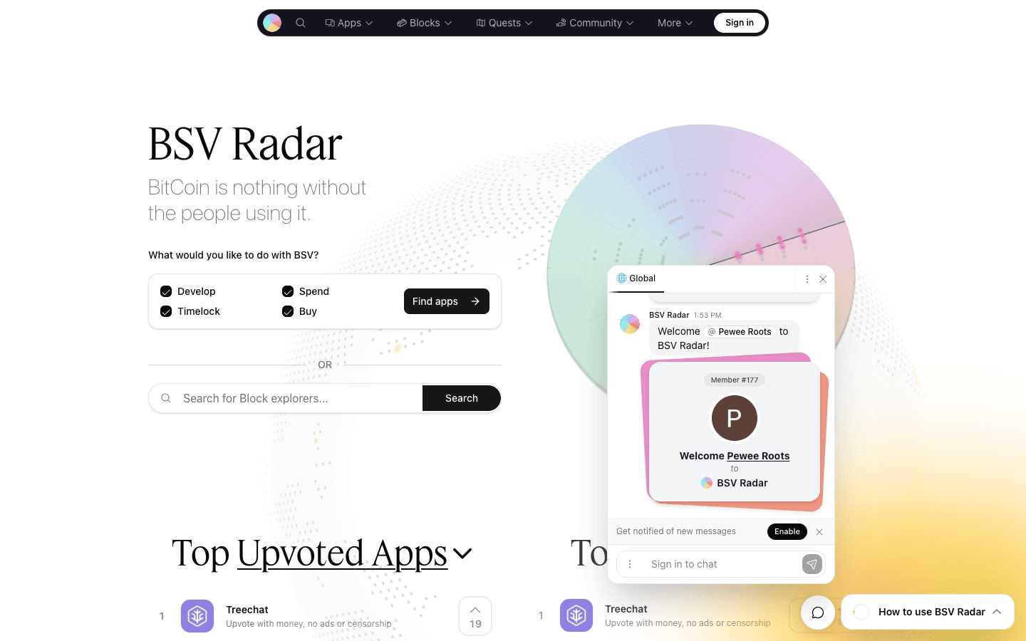BSV Radar, A discovery hub for an entire blockchain ecosystem