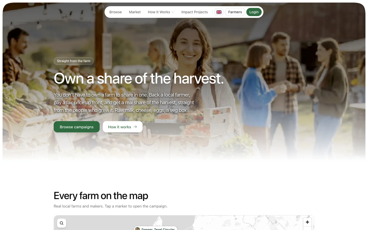 Fractional Farming, A marketplace for owning a share of the harvest